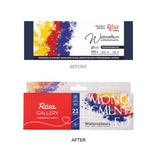 ROSA Gallery Watercolour Metal Tin Set - Monopigmented, 21 colours