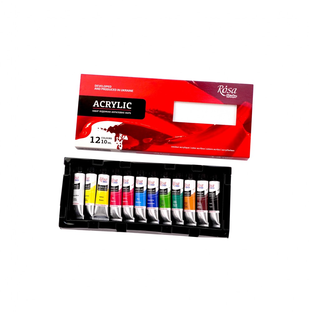 ROSA Studio Acrylic Paint Set, 12x10 ml