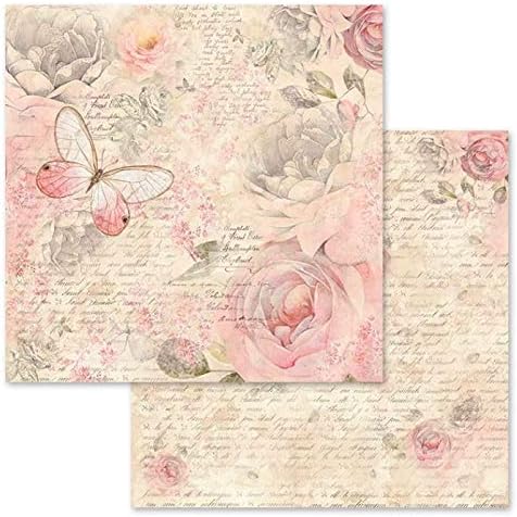 Stamperia Double-Sided Scrapbooking Paper Set - Shabby Rose, 10 units