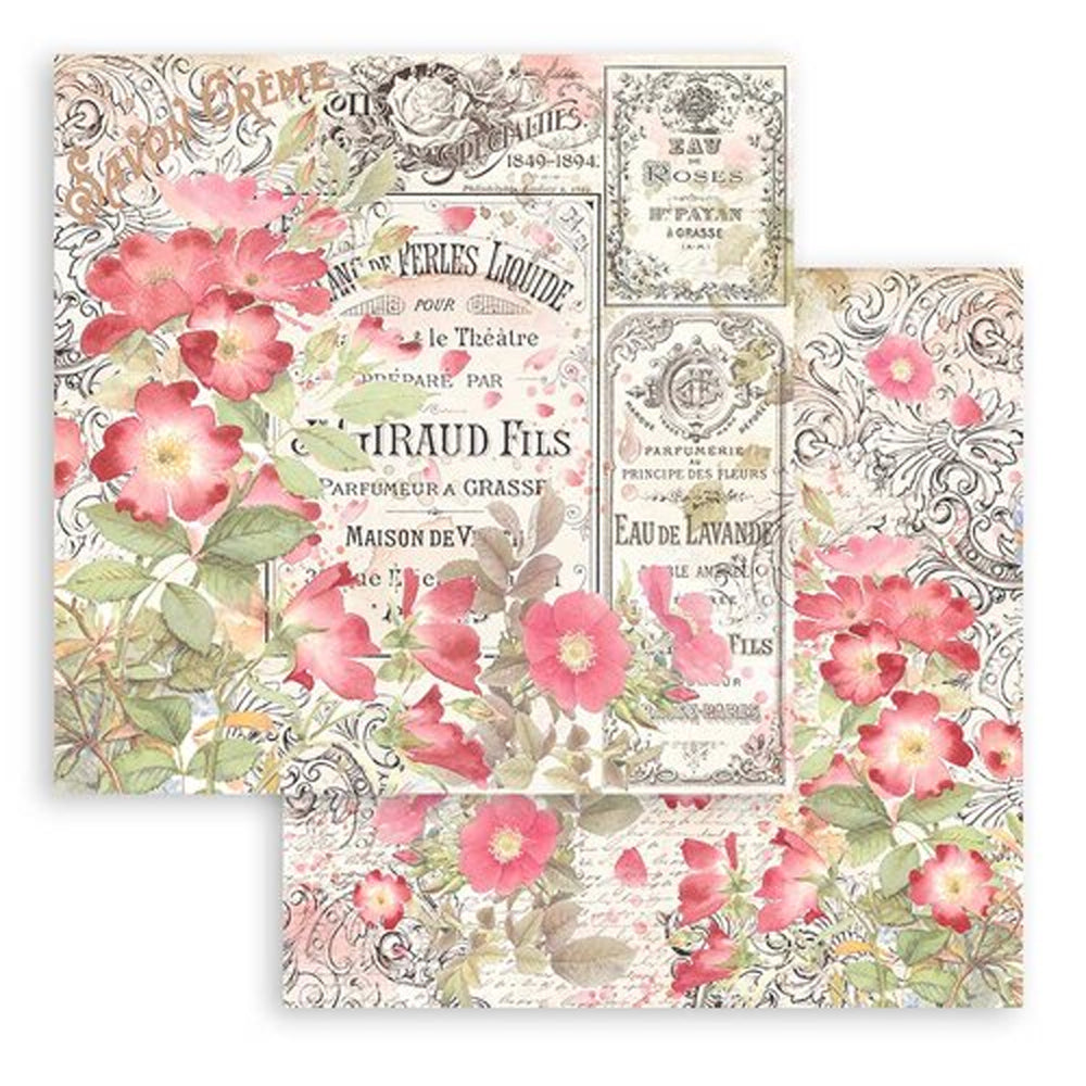 Stamperia Double-Sided Scrapbooking Paper Set - Rose Parfum, 10 units