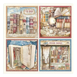 Stamperia Double-Sided Scrapbooking Paper Set - Vintage Library, 10 units