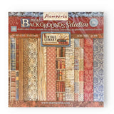 Stamperia Double-Sided Scrapbooking Paper Set - Vintage Library Backgrounds Selection, 10 units