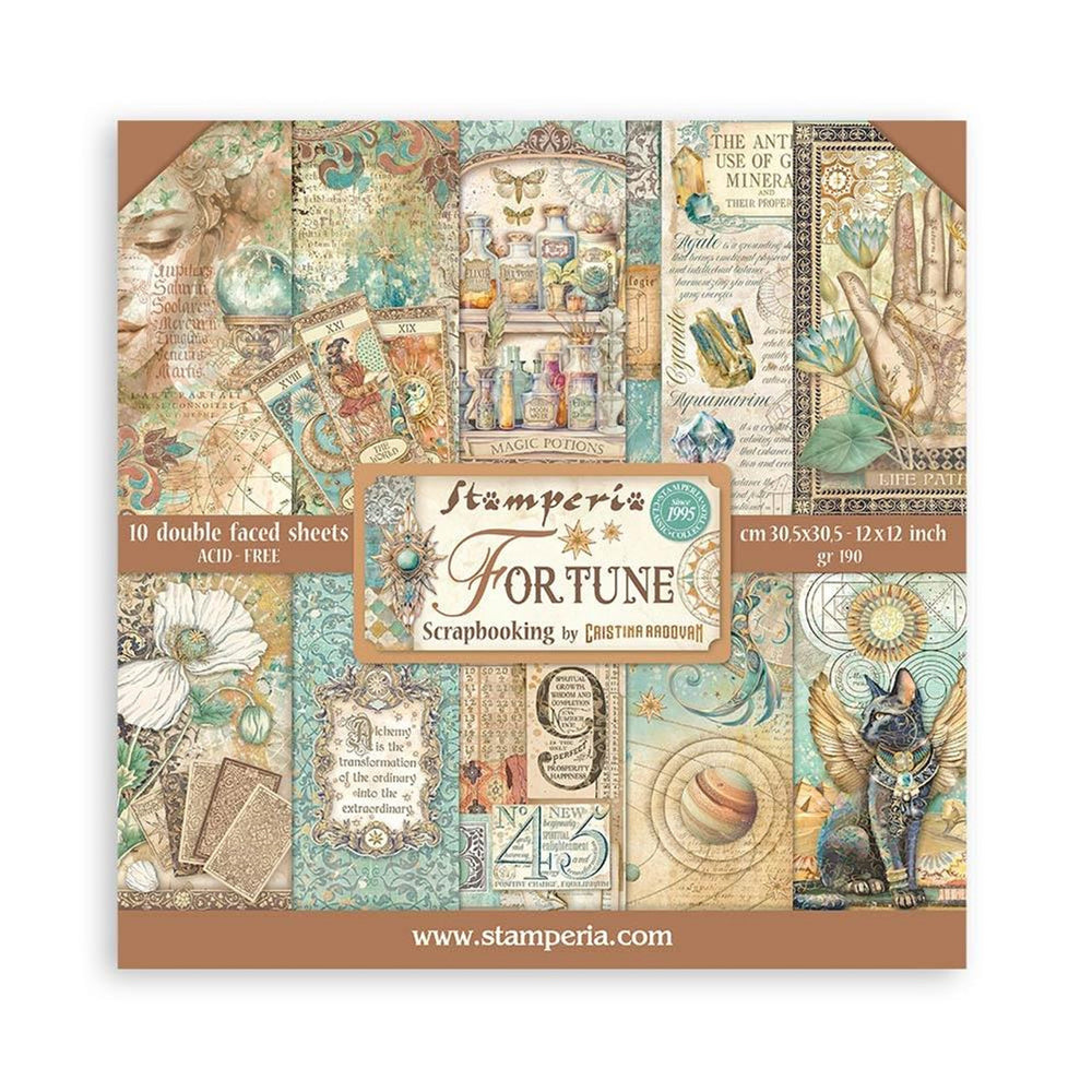 Stamperia Double-Sided Scrapbooking Paper Set - Fortune, 10 units