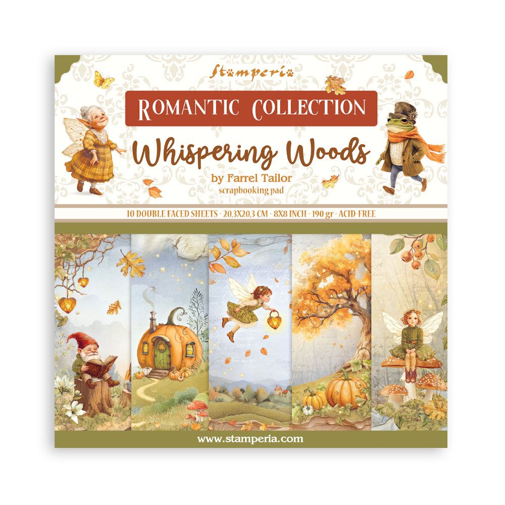 Stamperia Double-Sided Scrapbooking Paper Set - Whispering Woods, 10 units