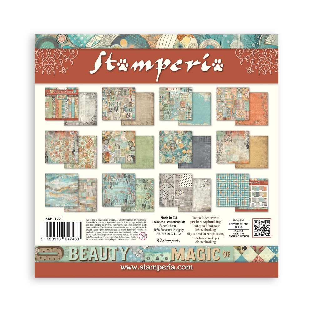 Stamperia Double-Sided Scrapbooking Paper Set - Furry Friends Backgrounds Selection, 10 units