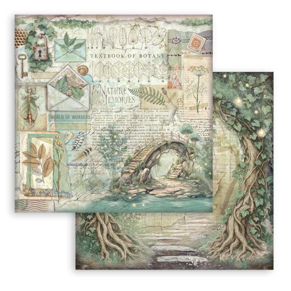 Stamperia Double-Sided Scrapbooking Paper Set - Herbarium Silvae,  10 units