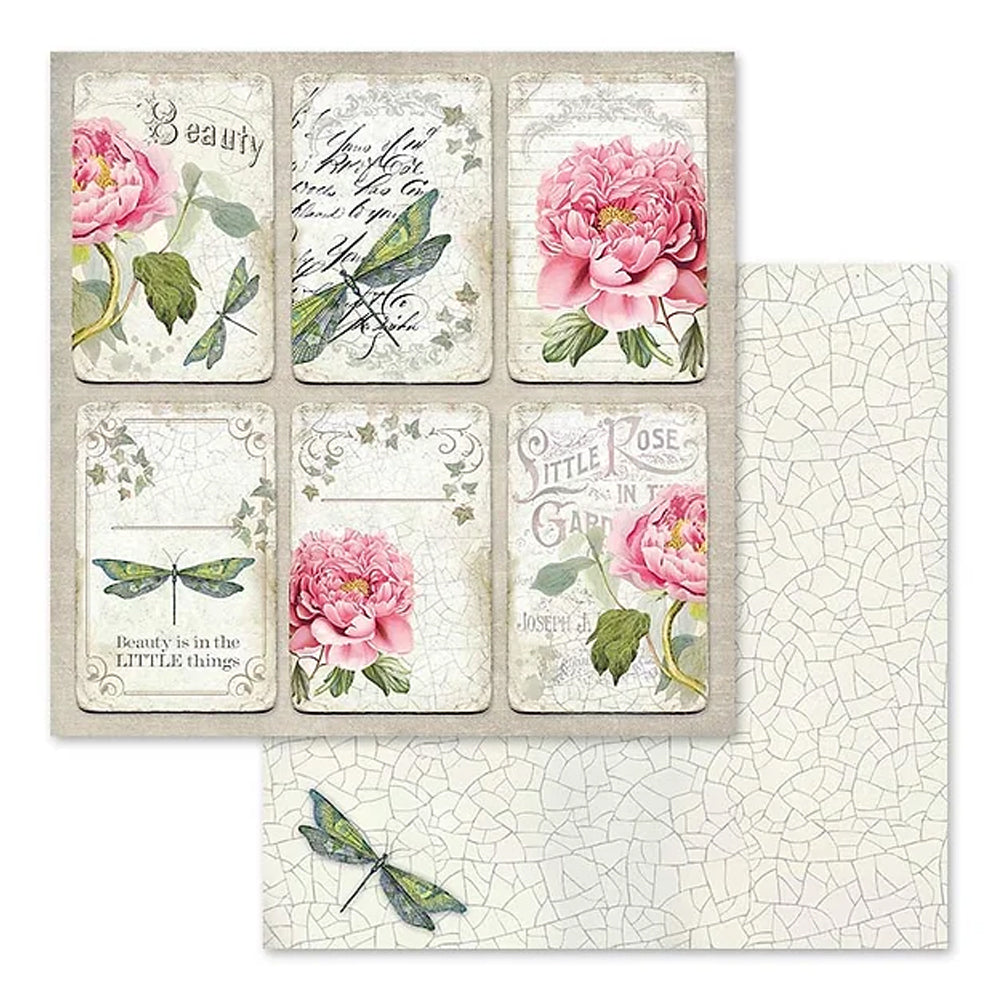 Stamperia Double-Sided Scrapbooking Paper Set - Letters and Flowers, 10 units