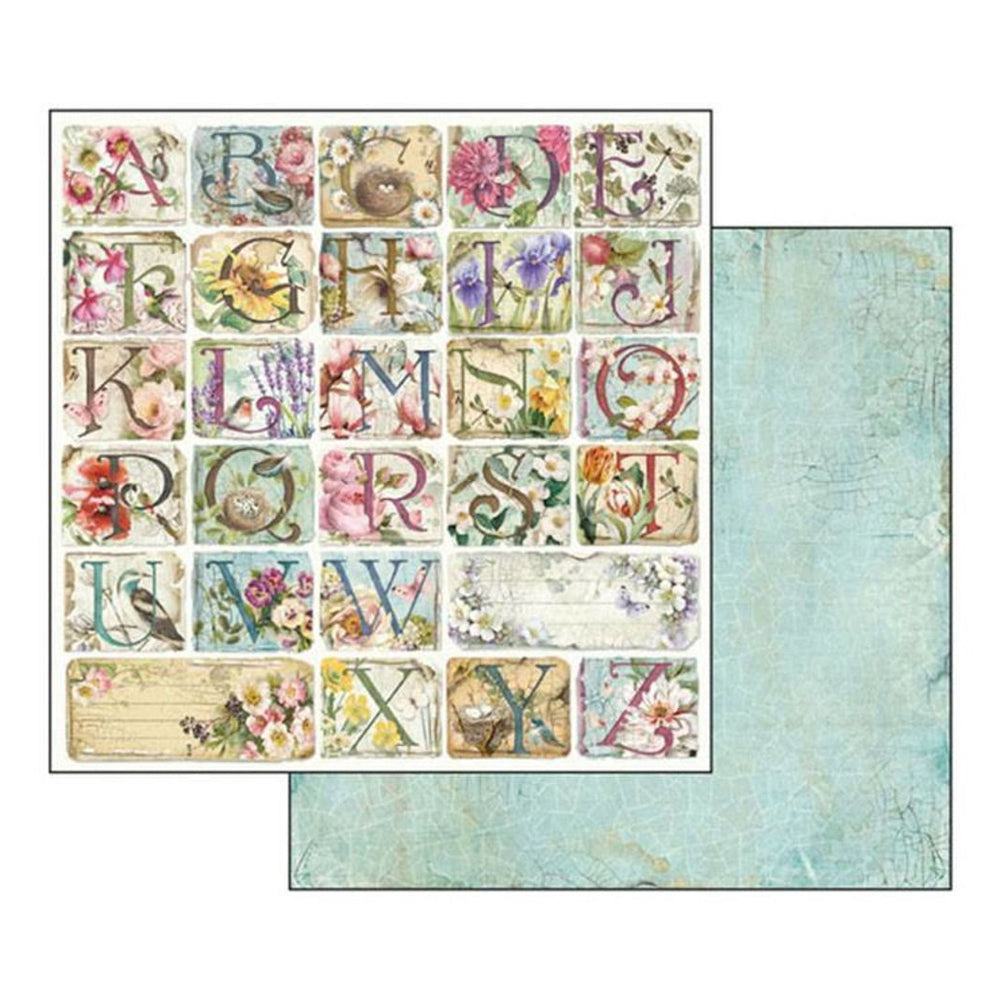 Stamperia Double-Sided Scrapbooking Paper Set - Flower Alphabet, 10 units