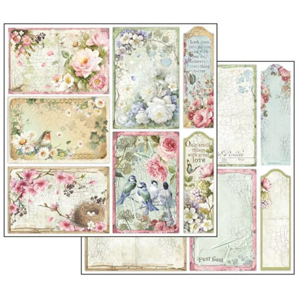 Stamperia Double-Sided Scrapbooking Paper Set - Flower Alphabet, 10 units