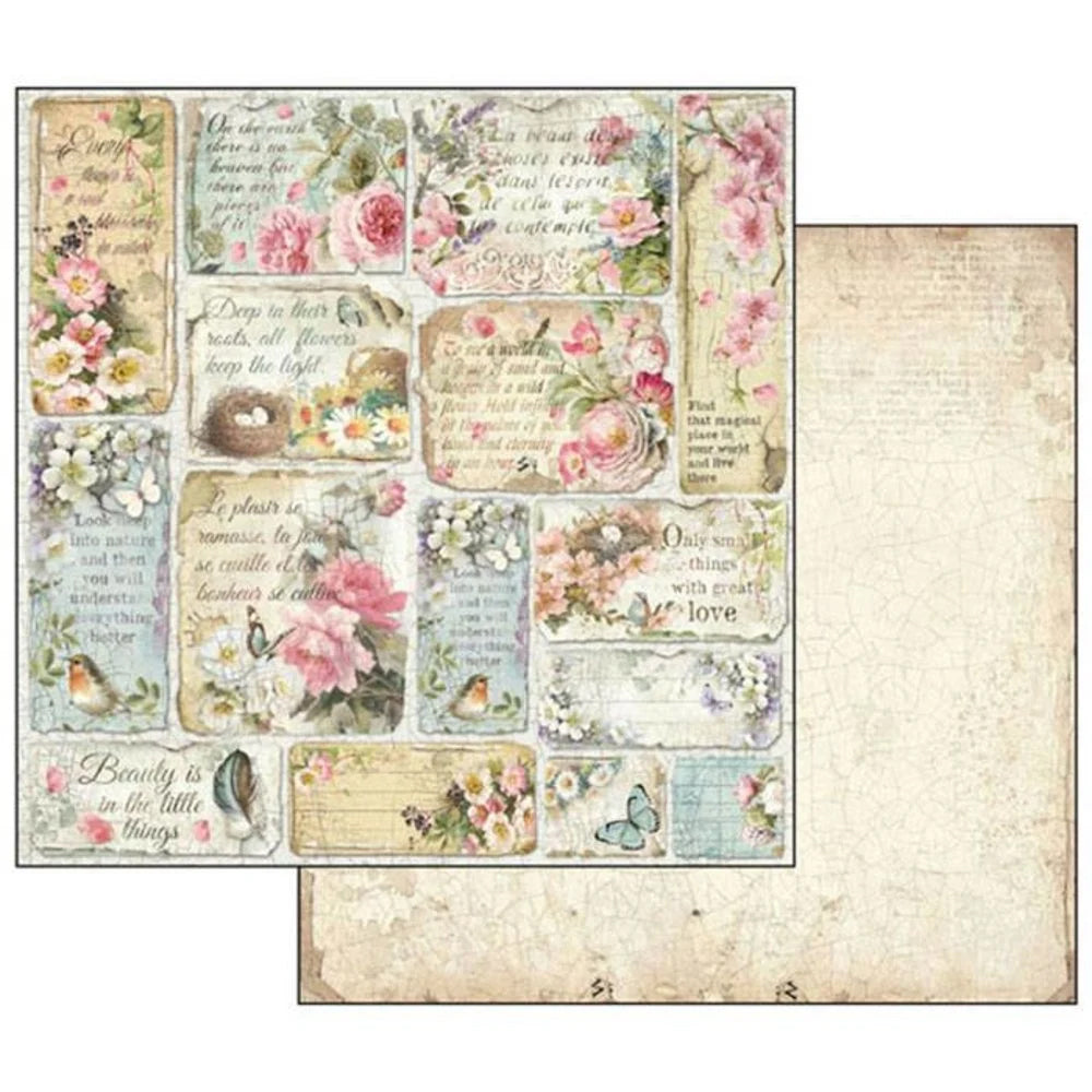 Stamperia Double-Sided Scrapbooking Paper Set - Flower Alphabet, 10 units