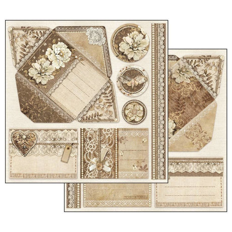 Stamperia Double-Sided Scrapbooking Paper Set - Old Lace, 10 units