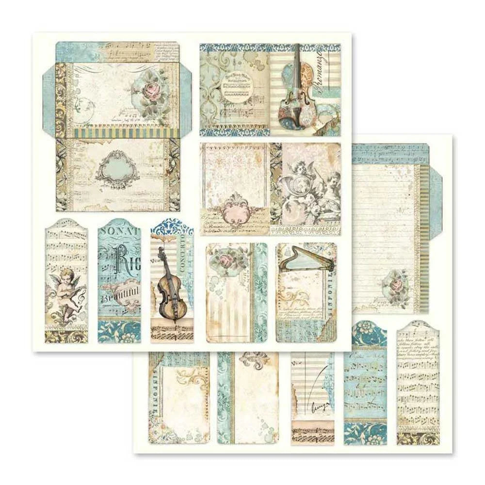 Stamperia Double-Sided Scrapbooking Paper Set - Music, 10 units