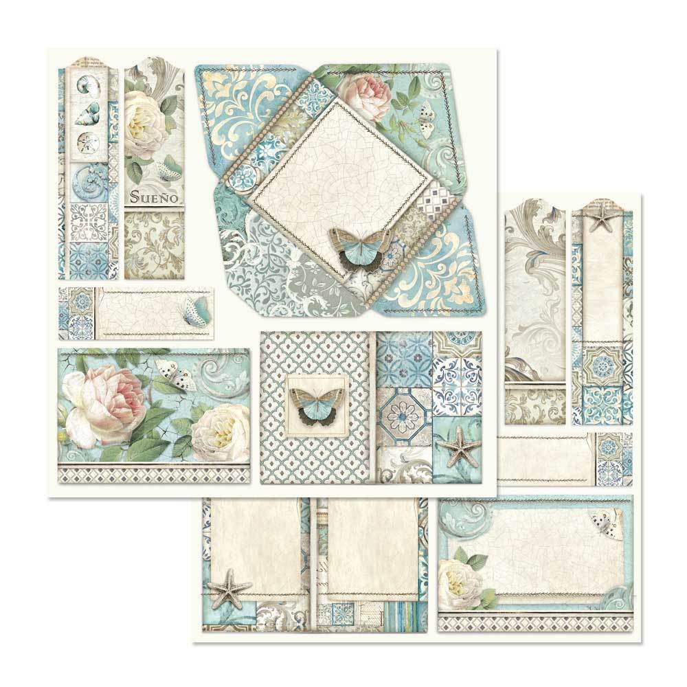 Stamperia Double-Sided Scrapbooking Paper Set - Azulejos, 10 units