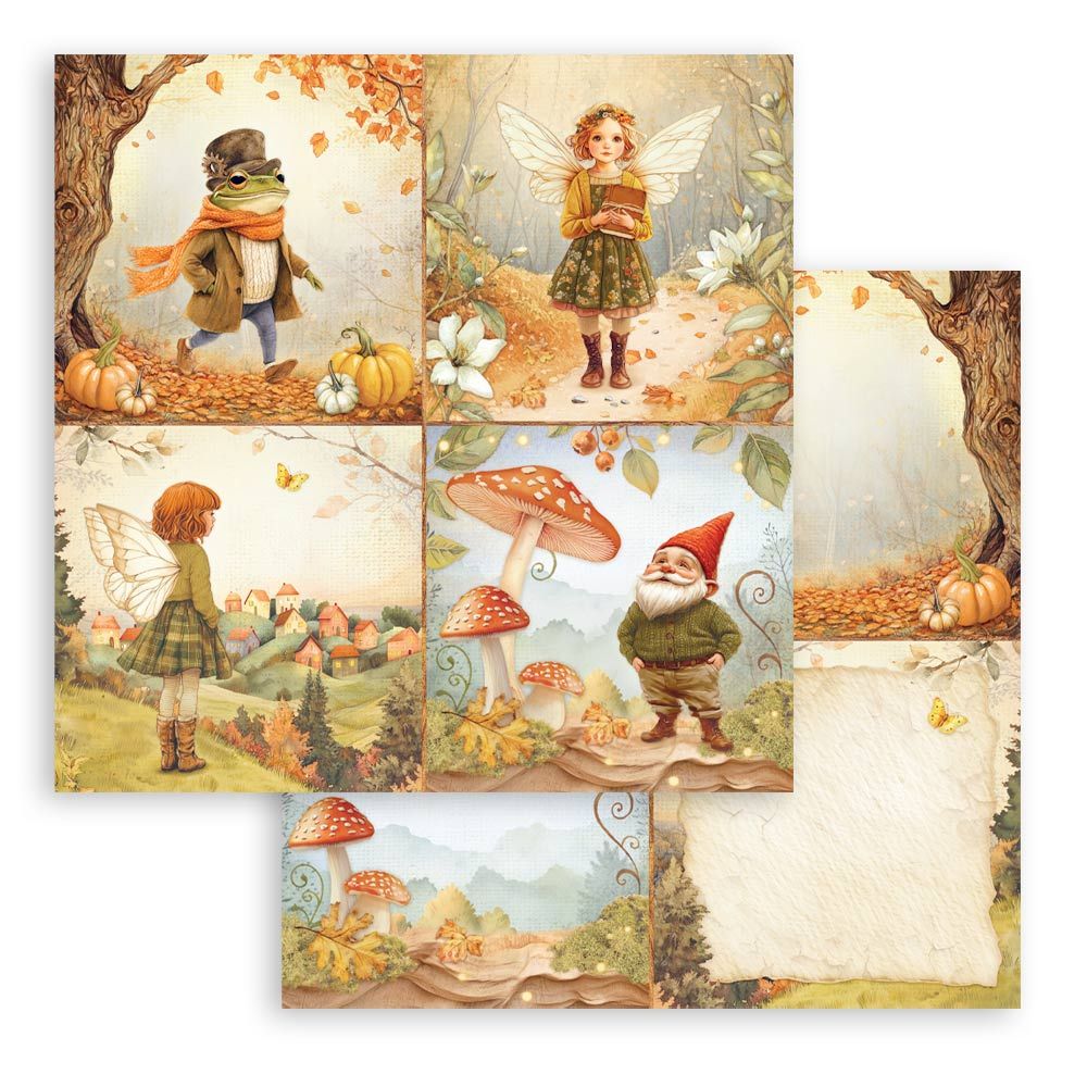 Stamperia Double-Sided Scrapbooking Paper Set - Whispering Woods, 10 units