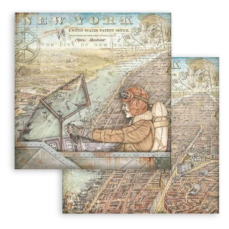 Stamperia Double-Sided Scrapbooking Paper Set - Sir Vagabond Aviator, 10 units