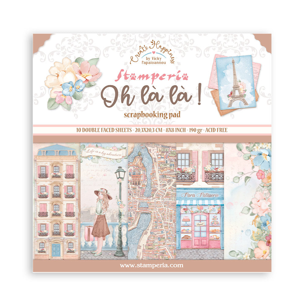 Stamperia Double-Sided Scrapbooking Paper Set - Oh lá lá, 10 units