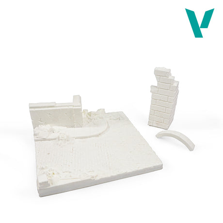 Vallejo German Ruined Building Base, 15.5×15.5 cm