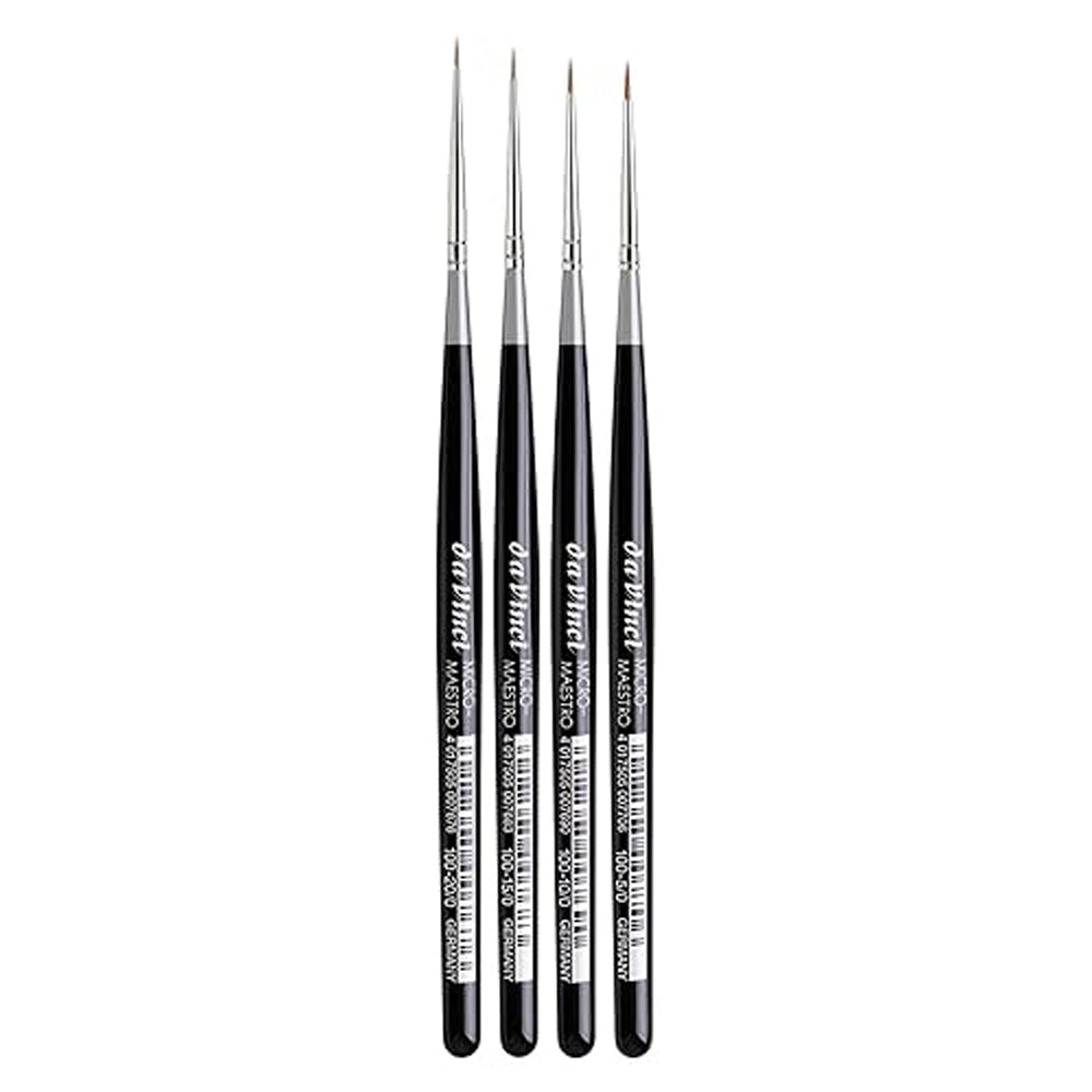 Da Vinci Micro-Maestro Natural Hair Miniature Brushes Set, 4 pcs.