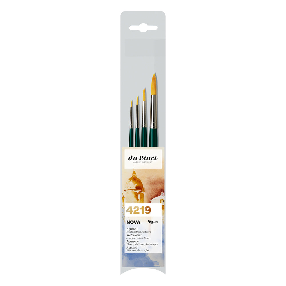 Da Vinci Nova Synthetic Round Universal Brushes Set, 4 pcs.