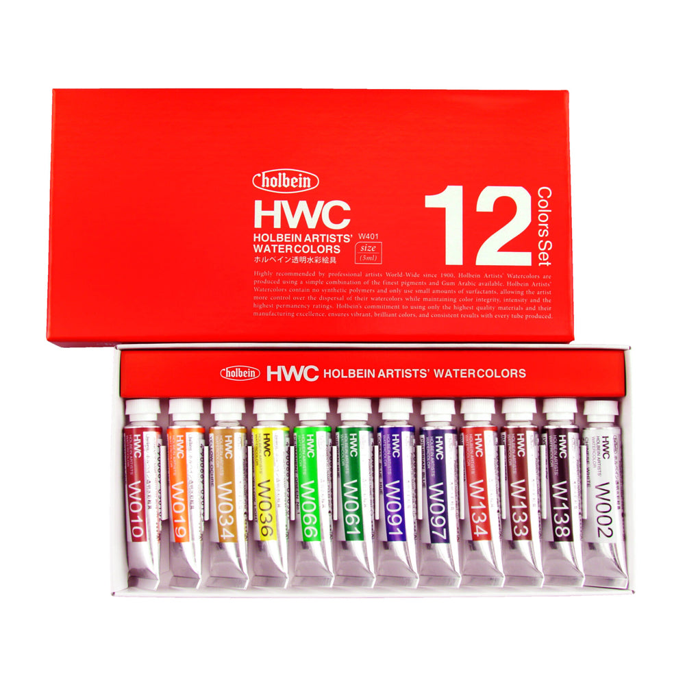 Holbein Artists’ Watercolor Tubes Set, 12x5 ml