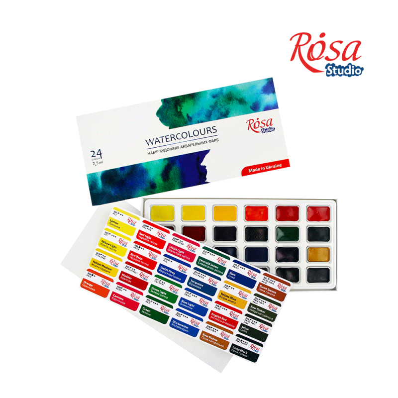 ROSA Studio Watercolour Set, 24 colours