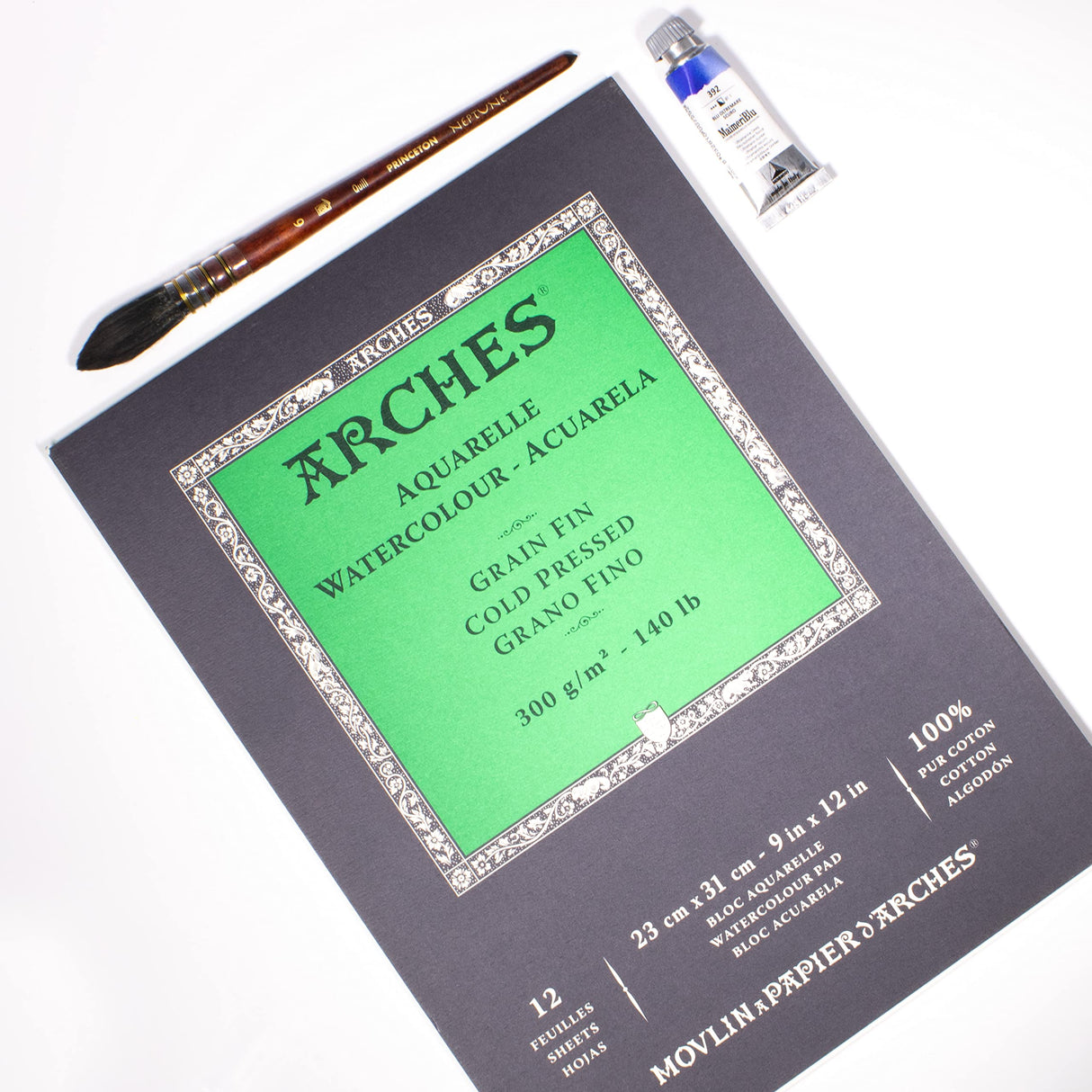 Arches Watercolor Paper Pad, Cold Pressed, 100% Cotton, 12 Sheets