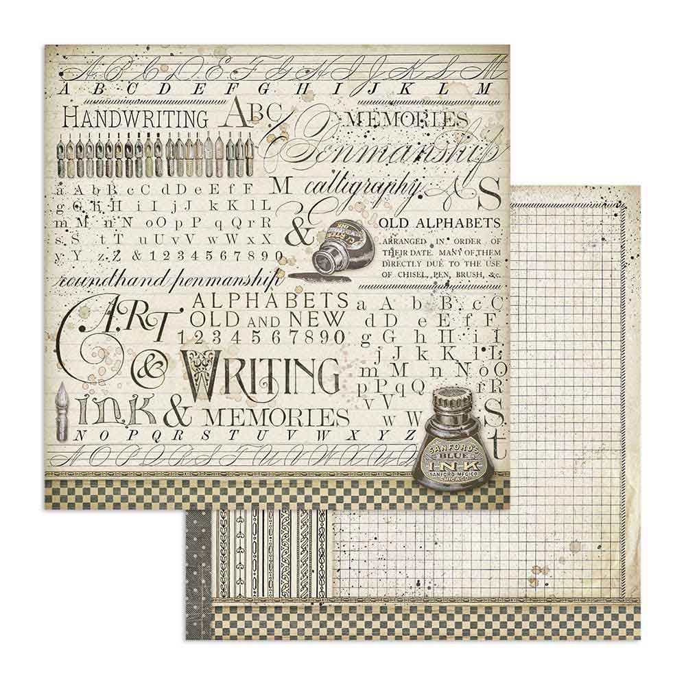 Stamperia Double-Sided Scrapbooking Paper Set - Calligraphy, 10 units