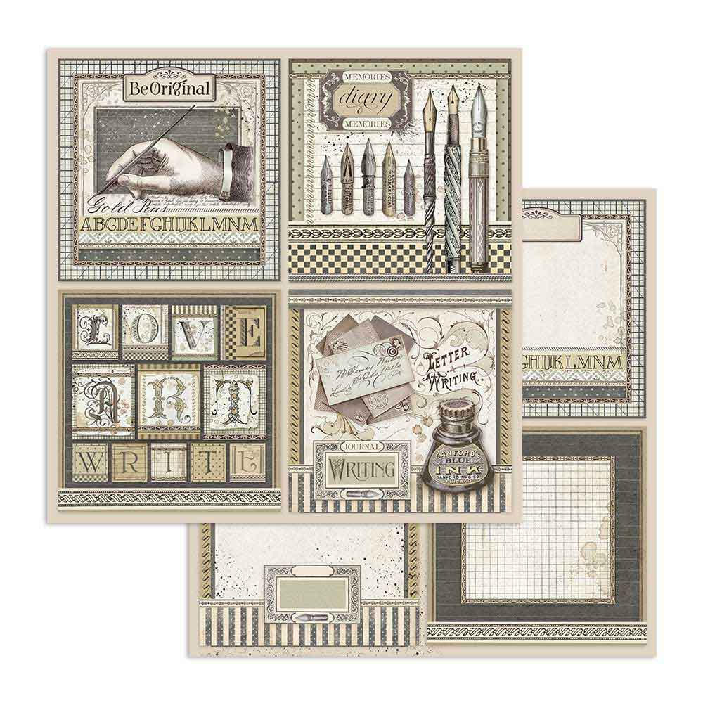 Stamperia Double-Sided Scrapbooking Paper Set Calligraphy, 10 units, 30,5x30,5 cm