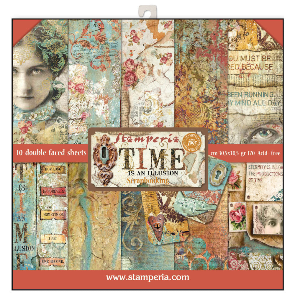 Stamperia Double-Sided Scrapbooking Paper Set - Time is an Illusion, 10 units