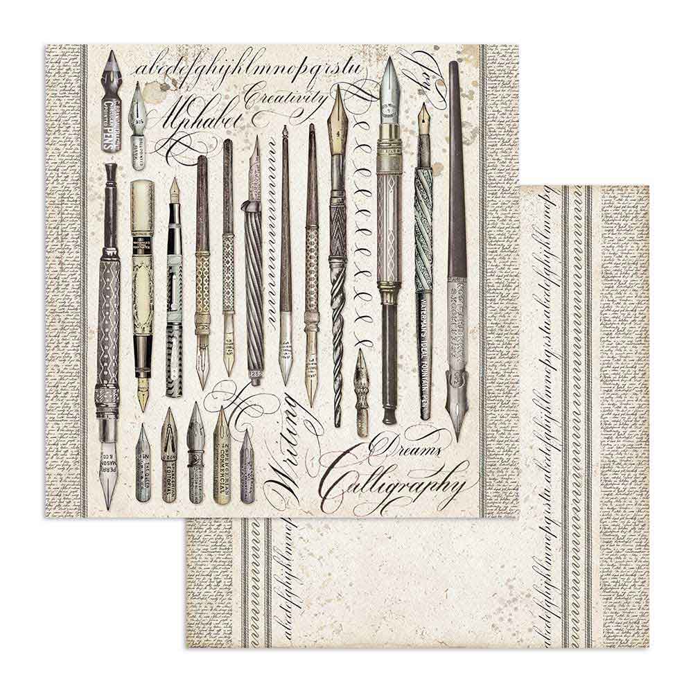 Stamperia Double-Sided Scrapbooking Paper Set Calligraphy, 10 units, 30,5x30,5 cm