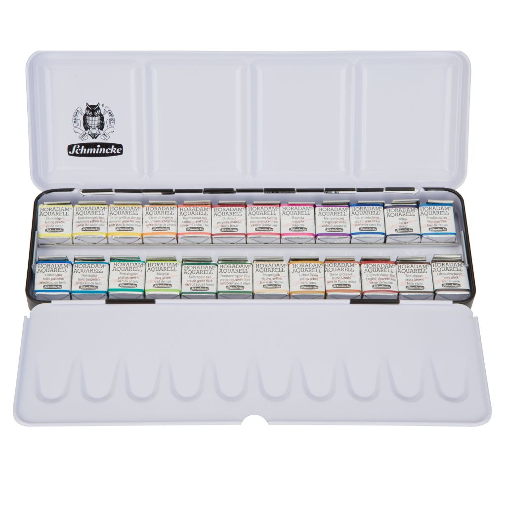 Schmincke Horadam Aquarell Set in a Metal Box, 24 colours, Half-Pan