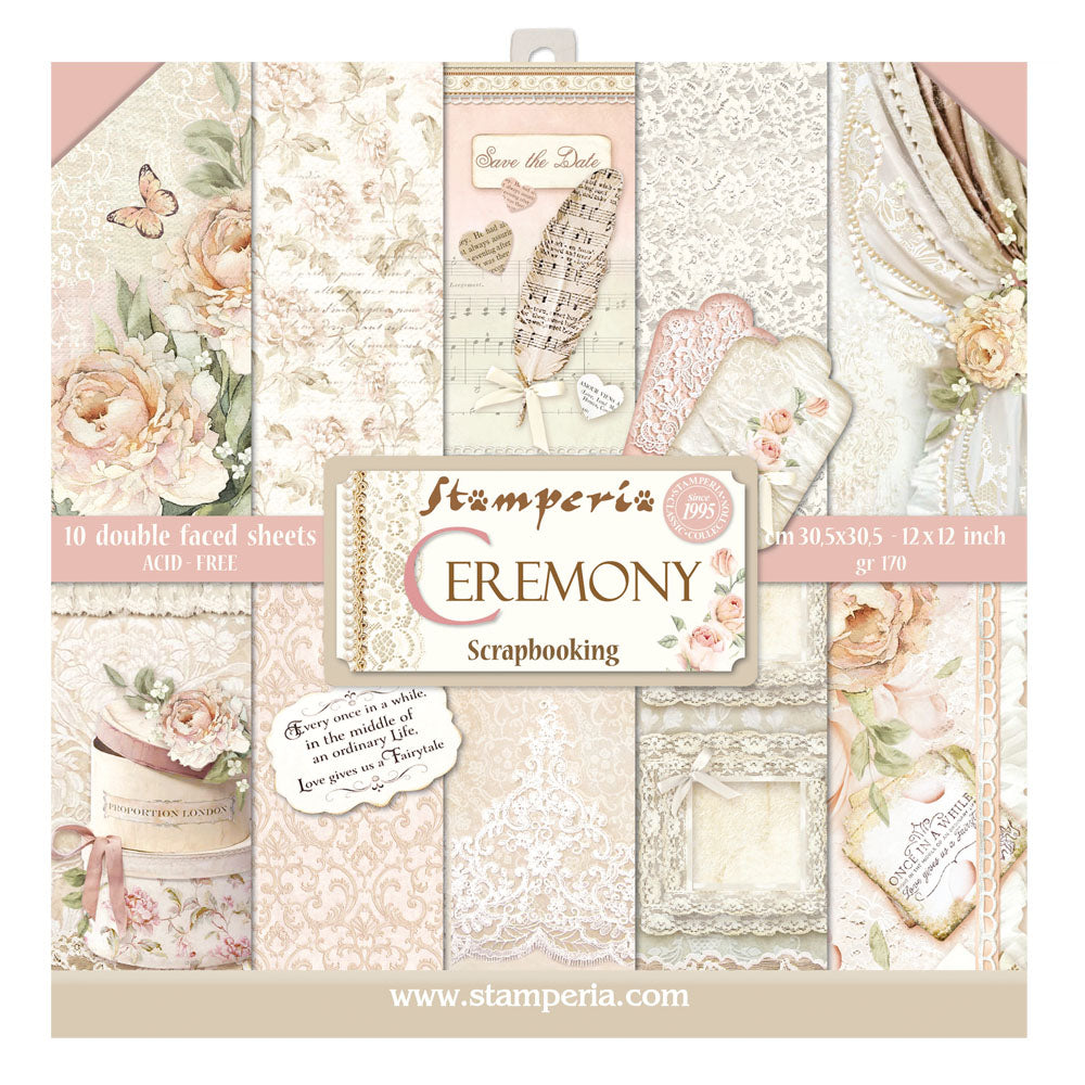 Stamperia Double-Sided Scrapbooking Paper Set - Ceremony, 10 units