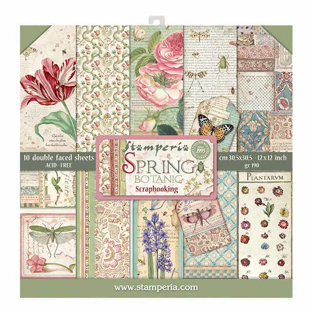 Stamperia Double-Sided Scrapbooking Paper Set - Spring, 10 units