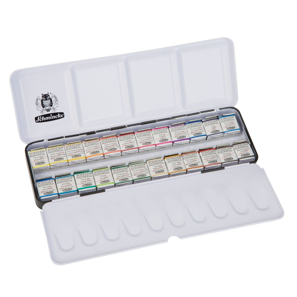 Schmincke Horadam Aquarell Set in a Metal Box, 24 colours, Half-Pan