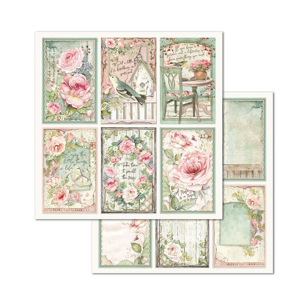 Stamperia Double-Sided Scrapbooking Paper Set - House of Roses, 10 units