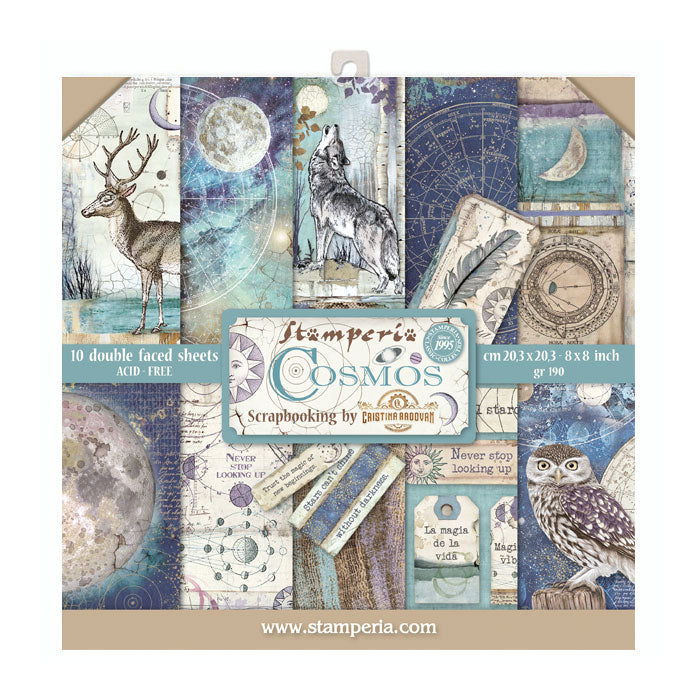 Stamperia Double-Sided Scrapbooking Paper Set - Cosmos, 10 units