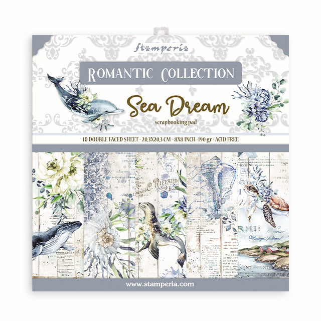 Stamperia Double-Sided Scrapbooking Paper Set Sea Dream, 10 units, 20,3x20,3 cm