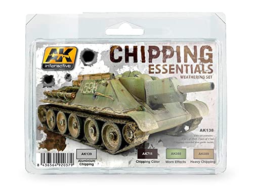 AK Interactive Chipping Essentials Weathering Set, 2x35 ml, 2x17 ml