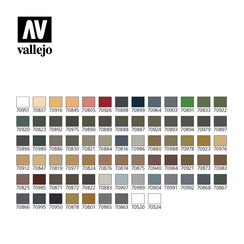 Vallejo Military Model Color Acrylic Paint Set, 72x17 ml