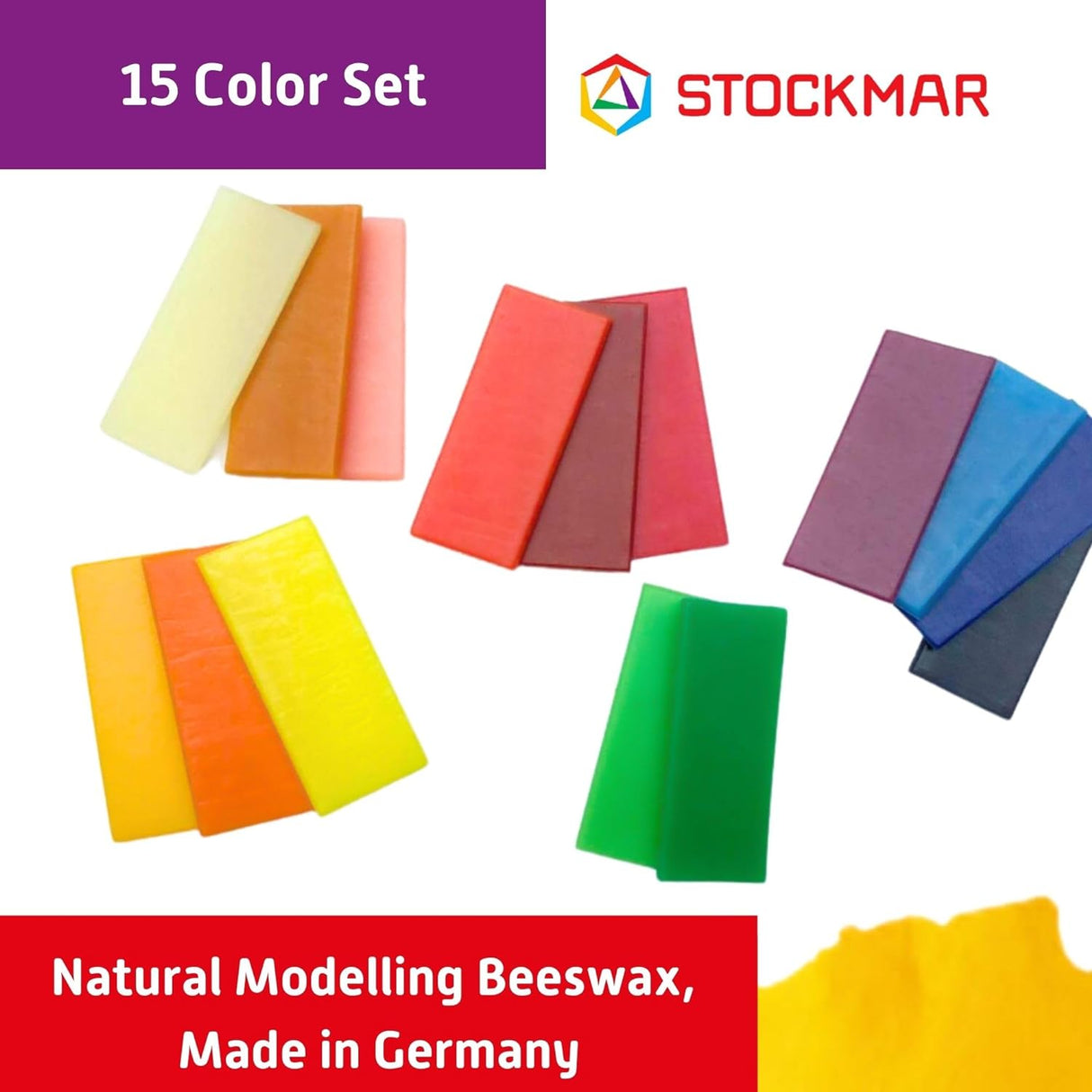 Stockmar Beeswax Modeling Sheet Set, 15 colors